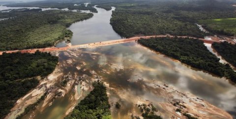 Belo Monte Bridge and proposed dam site Brazil